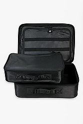 Набір із двох сумок майстра 2в1: велика і менша, тканинні, чорні S-024