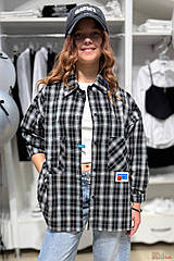 ОПТОМ Сорочка картата з написом на спині (158 см.)  No name 2125000877976