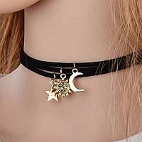 Жіночий чокер з підвісками Сонце, Місяць і Зірка