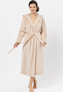 Ефектний жіночий довгий халат з капюшоном Key LGL-200