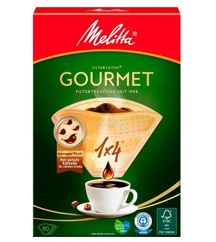 Фільтри Melitta GOURMET 1x4 80 шт. Coffee filter, фото 1