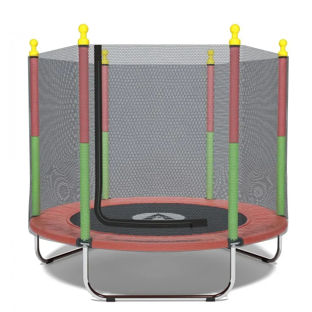 Батут манеж дитячий Atleto 160 см із захисною сіткою для дому та дачі червоний 42400218