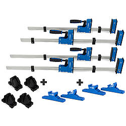 Комплект корпусних струбцин SET-PC-60-80-SJ - 4 шт. з рамними пресами та поворотними адаптерами