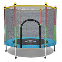 Батут дитячий Atleto 140 см із захисною сіткою для дому та дачі синій 21000142