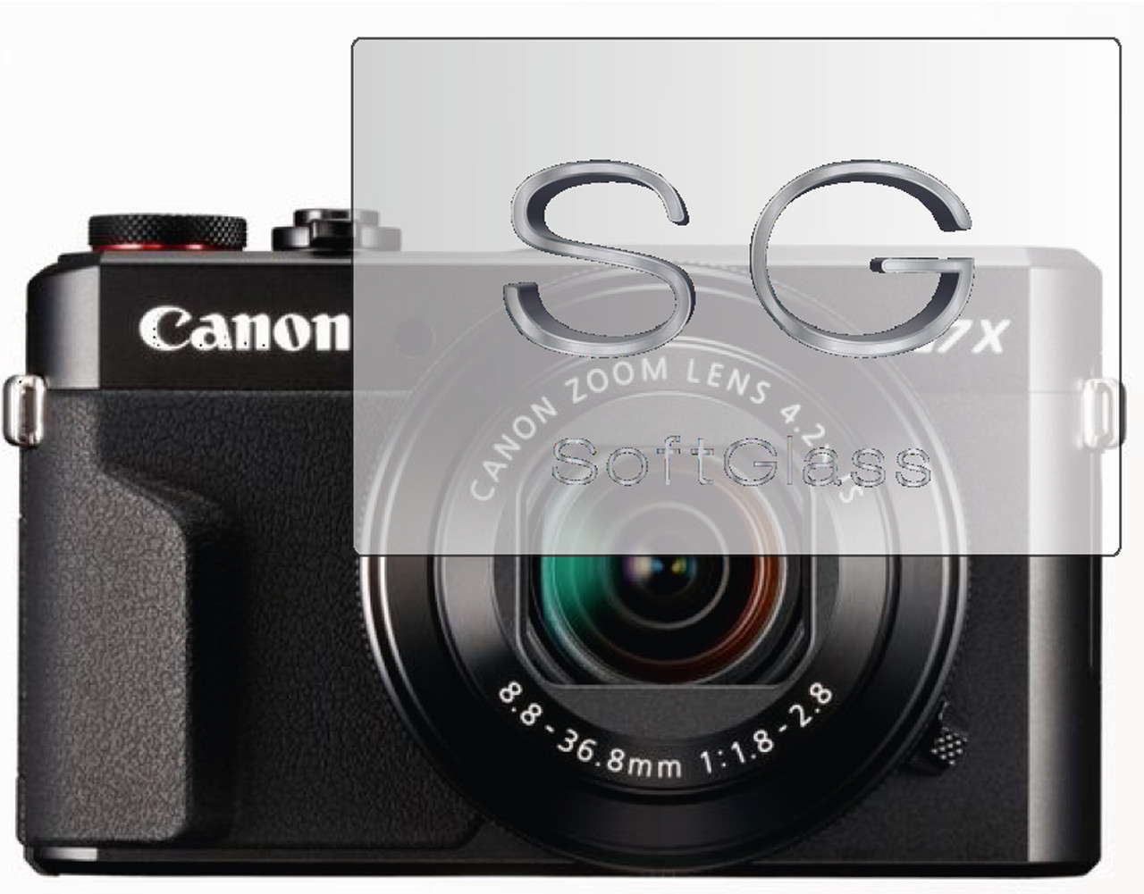 Бронеплівка для Canon G7 X Mark 2 на екран зносостійка поліуретанова SoftGlass, фото 1