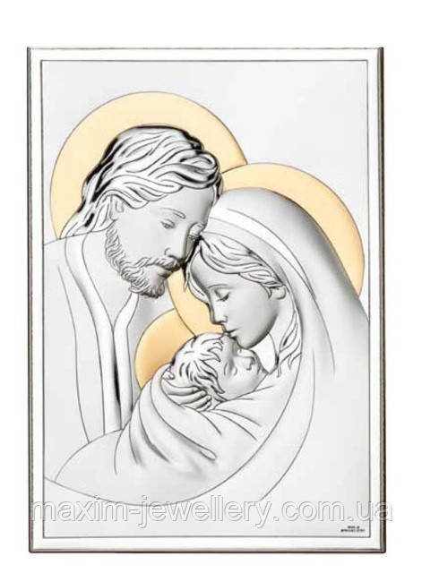 Срібна ікона "Свята Родина" (130х90мм.), фото 1