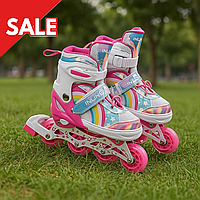 Дитячі розсувні ролики для дівчинки Розмір 29-33 75504-S Роликові ковзани Колеса PU зі світлом Яскраві Для дітей від 3 років