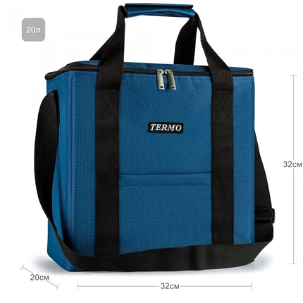 Термосумка Champion 20 л, 12 годин, синя, для зручного транспортування та зберігання продуктів, CHM00459-20, фото 1