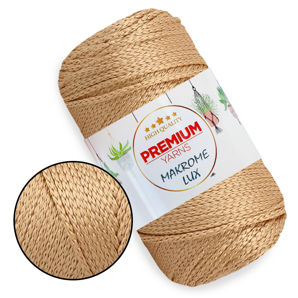 Шнур поліестеровий 2 мм, Premium Yarn Makrome Lux, Бежевий 831, фото 1