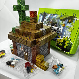 Магнітний 3D конструктор 178 блоків + 5 фігурок MY PLANET / Магнітні блоки в стилі Minecraft 178 деталей