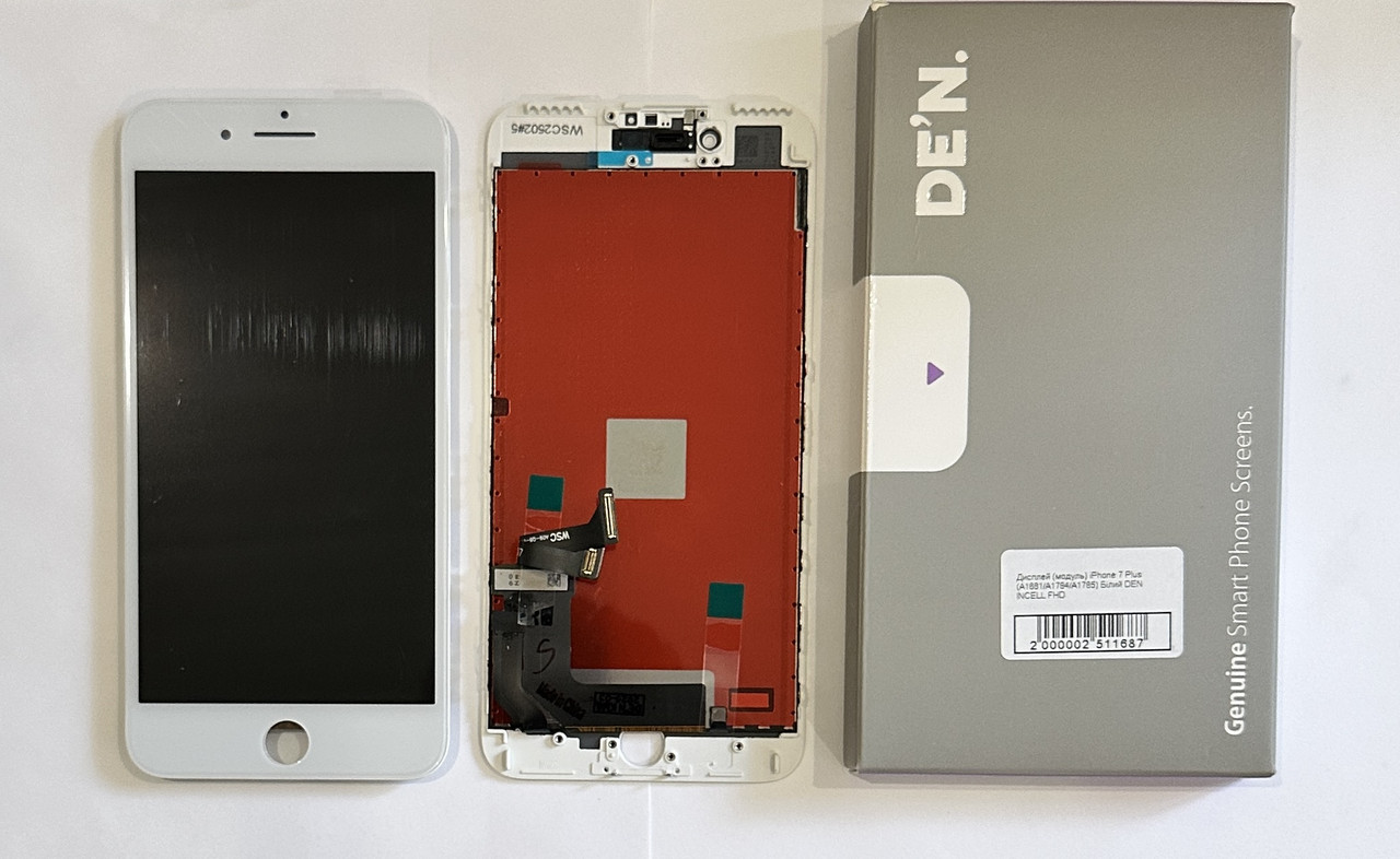 Дисплейний модуль (екран) для iPhone 7 Plus (A1661/A1784/A1785) Білий DEN INCELL FHD, фото 1