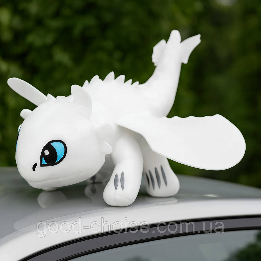 Іграшка на машину дракон Денна фурія, Білий / Іграшка в машину беззубик / Іграшка дракон, фото 1