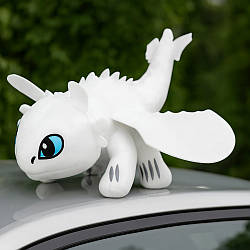 Іграшка на машину дракон Денна фурія, Білий / Іграшка в машину беззубик / Іграшка дракон