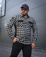 Тактична мілітарі Сорочка FCT Blackbeard літня в клітинку Сіро-зелена (11 номер)