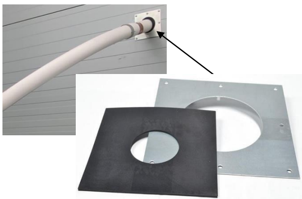 Пластина 20х20 см з оцинкованої сталі з гумовим ущільнювачем для Ø75 Roxell 03100849, фото 1