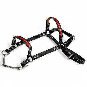 Вуздечка шкіряна для коня прикрашена плетінням