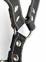 Вуздечка шкіряна для коня прикрашена плетінням, фото 5