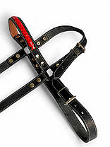 Вуздечка шкіряна для коня прикрашена плетінням, фото 4