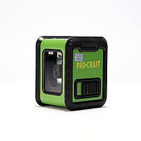Лазерний рівень Procraft LE-2D NEW (зелений промінь, 10м) із магнітним тримачем на батарейках. Нівелір Прокрафт