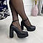 Жіночі туфлі на високих підборах, натуральна шкіра чорного кольору. 36-40 розміри, фото 5