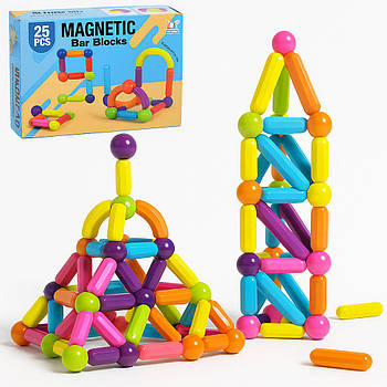 Магнітний конструктор на 25 деталей, Magnetic Bar Blocks / Конструктор на магнітах / Конструктор для дітей