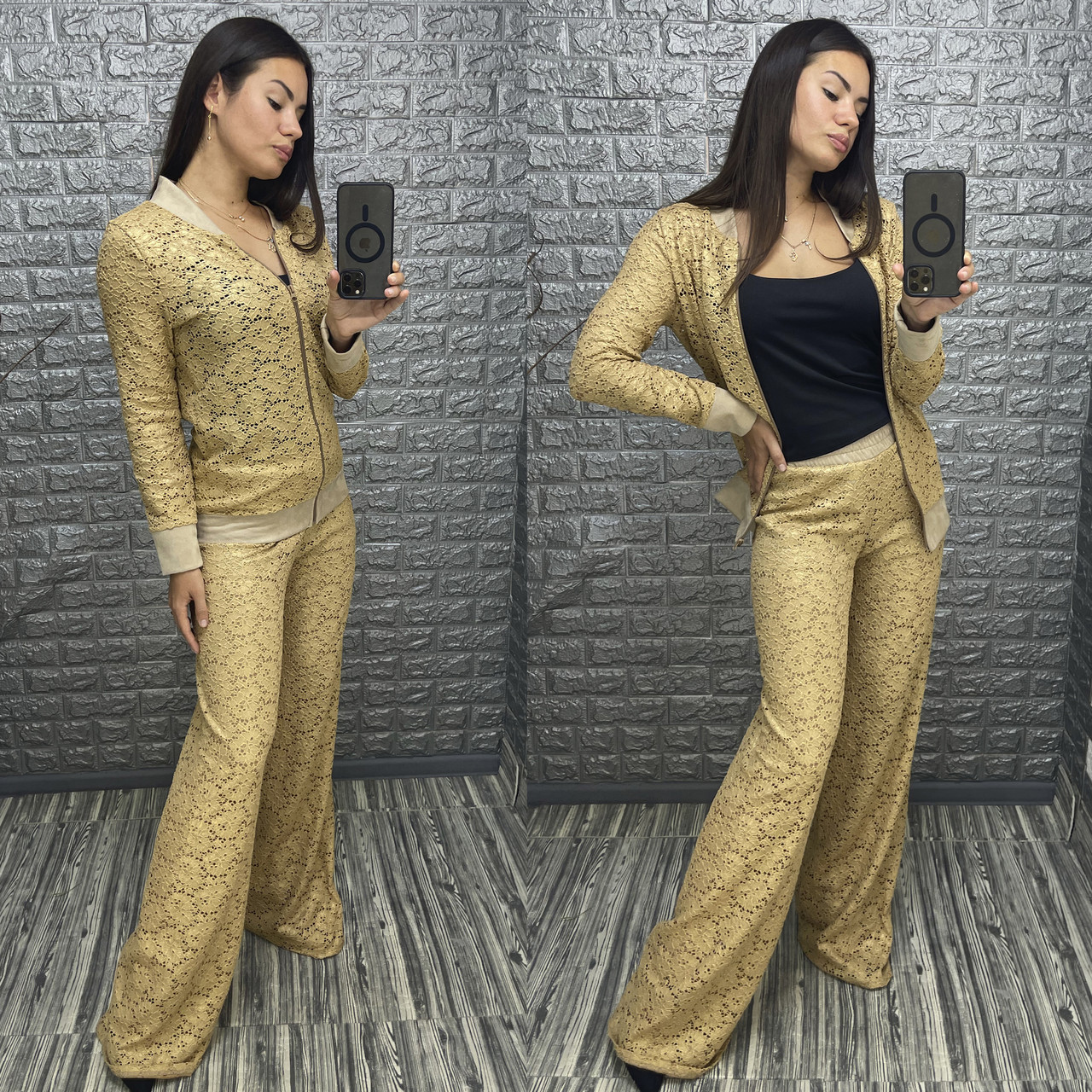 Гіпюровий костюм кофта та штани ,РОЗМІР ТІЛЬКИ 44, фото 1