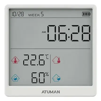Датчик температури та вологості (метеостанція) Duka ATuMan TH3 White, фото 1
