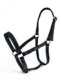 Недоуздок для коней нейлоновий подвійний. Нейлонові недоуздки Horse Stall, чорний.