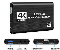 Зовнішня карта відеозахвату 4K HDMI в USB 3.0 з мікрофонним входом і на навушники