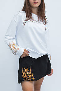 Підліткова шкільна спідниця з принтом Колосок двунитка