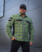 Тактична мілітарі Сорочка FCT Blackbeard літня в клітинку Зелена (12 номер)