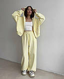 Базовий костюм жіночий толстовка на блискавці з капюшоном і штани оверсайз двонитка люкс 42-46 48-54, фото 7