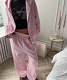 Базовий костюм жіночий толстовка на блискавці з капюшоном і штани оверсайз двонитка люкс 42-46 48-54, фото 9