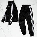 Спортивний костюм adidas адідас стійка на блискавці штани на гумці молодіжні Спортивні костюми чоловічі adidas чорного кольору, фото 2