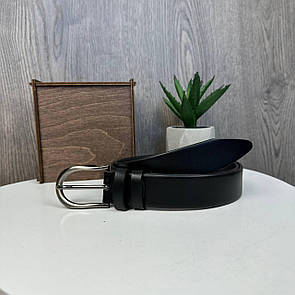 Класичний жіночий ремінь шкіряний чорний