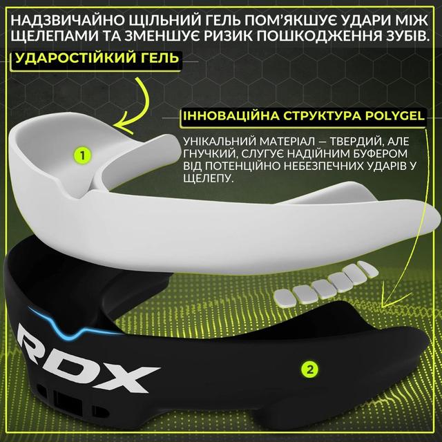 Капа RDX 3w доросла (вік 12+) Black/White 4