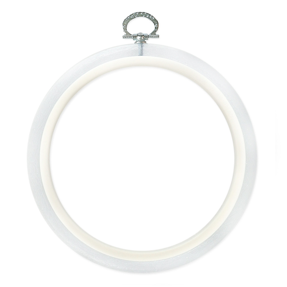 П'яльці-рамка круглі каучукові з підвісом, діаметр 135 мм, товщина 8 мм, білі, "Nurge", фото 1