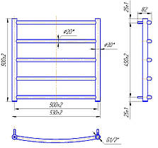 Рушникосушарка водяна MARIO Класик 500 х 530/500, фото 4