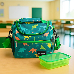 Ланч бег Lugi зелений термосумка дитяча 5 літрів для ланчу, сумка ізотермічна школа їжа пікнік ланчбокс