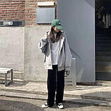 Базове худі жіноче оверсайз на блискавці з капюшоном 42-46 48-52, фото 5