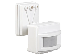 Датчик руху ДД 017 білий, макс. навантаження 1100Вт, кут огляду 120град., дальність 12м, IP44, IEK