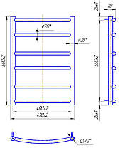 Рушникосушарка водяна  MARIO Класік 600 х 430/400, фото 4