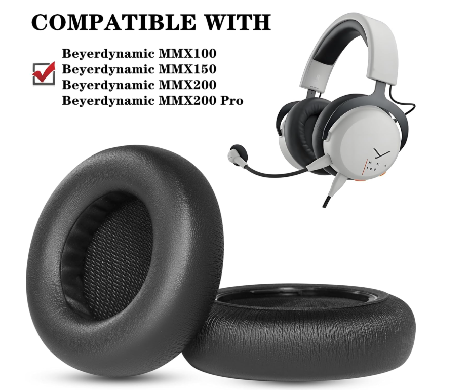 Амбушури Beyerdynamic MMX 100 MMX100 MMX 150 MMX150 MMX 200 MMX200 Wireless PU leather, фото 1