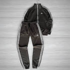 Чоловічий спортивний костюм adidas сірий в полоску стійка брюки на резинці Спортивні костюми чоловічі adidas сірого кольору, фото 2