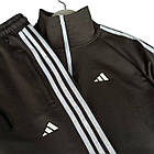 Чоловічий спортивний костюм adidas сірий в полоску стійка брюки на резинці Спортивні костюми чоловічі adidas сірого кольору, фото 3