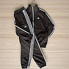 Чоловічий спортивний костюм adidas сірий в полоску стійка брюки на резинці Спортивні костюми чоловічі adidas сірого кольору, фото 4