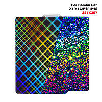 Килимок, що примагнічується, 257х257 мм PEW-PES перел.-чорн. для столу 3D принтера Bambu lab X1; X1C; P1P; P1S; A1 (PEW-PES-257)