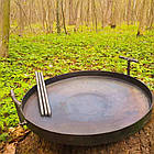 Сковорода із диску борони з бортиком+кришка+чохол 40 см, туристична для смаження картоплі на багатті, фото 5