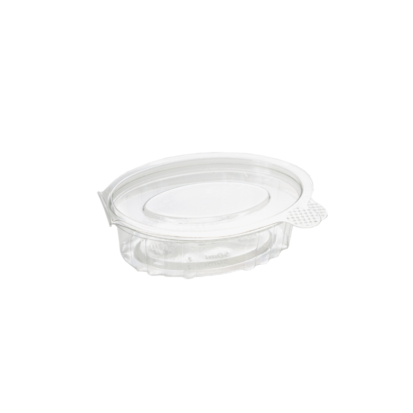 Соусник PET 50мл овал Oval 85х53х35 мм з кришкою (50шт/уп|1750шт/ящ) IN17176, фото 1