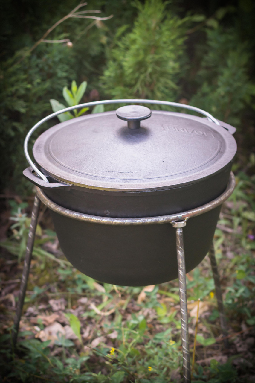 Казан чавуний туристичний 10л + Тринога на цільних ніжках, фото 1